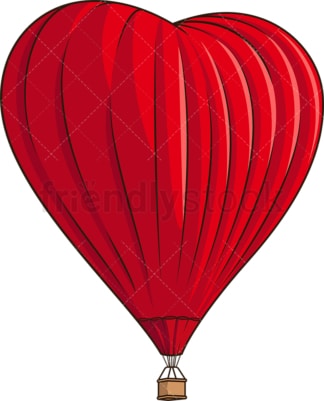 Heart shaped hot air balloon. PNG - JPG and vector EPS (infinitely scalable).