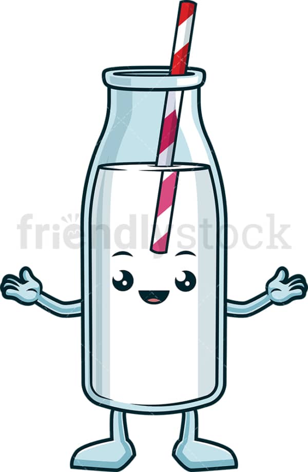 Welcoming milk bottle. PNG - JPG and vector EPS (infinitely scalable).