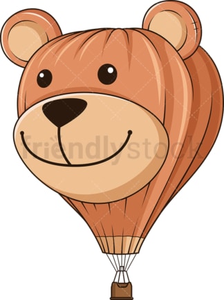 Cute bear face hot air balloon. PNG - JPG and vector EPS (infinitely scalable).