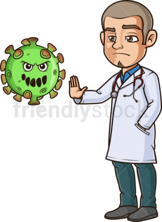 Doctor fighting coronavirus. PNG - JPG and vector EPS file formats (infinitely scalable). Image isolated on transparent background.