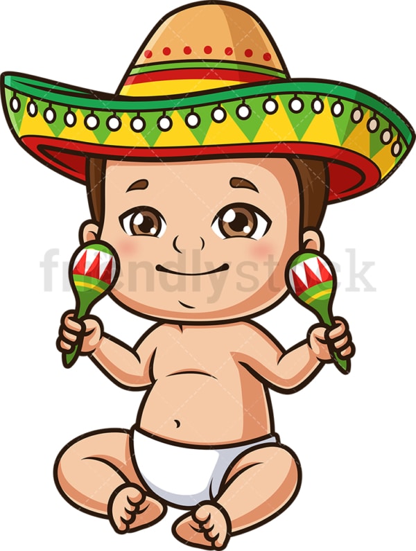 Vector De Imagenes Predisenadas De Dibujos Animados De Bebe Mexicano Friendlystock
