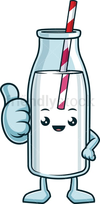 Milk bottle thumbs up. PNG - JPG and vector EPS (infinitely scalable).