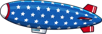 Patriotic blimp airship. PNG - JPG and vector EPS (infinitely scalable).