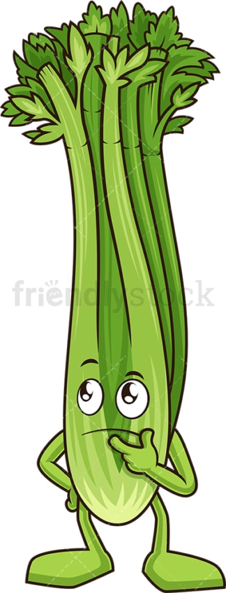 Thinking celery. PNG - JPG and vector EPS (infinitely scalable).