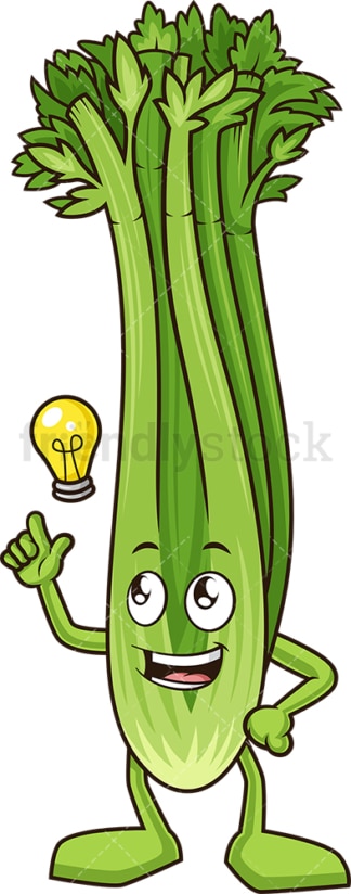 Celery having an idea. PNG - JPG and vector EPS (infinitely scalable).
