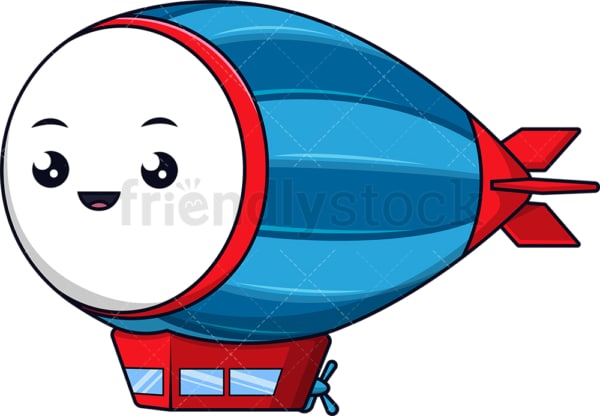 Kawaii blimp. PNG - JPG and vector EPS (infinitely scalable).