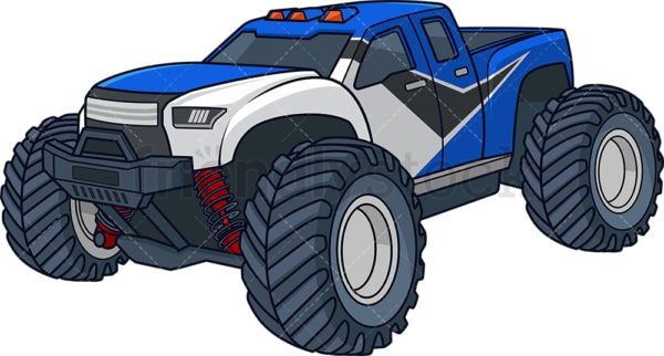 Blue monster truck. PNG - JPG and vector EPS (infinitely scalable).