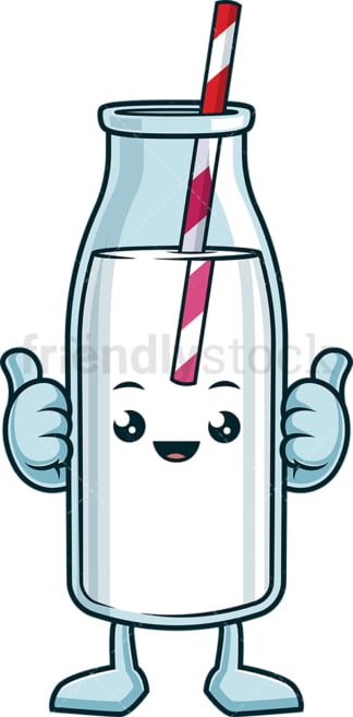 Happy milk bottle. PNG - JPG and vector EPS (infinitely scalable).