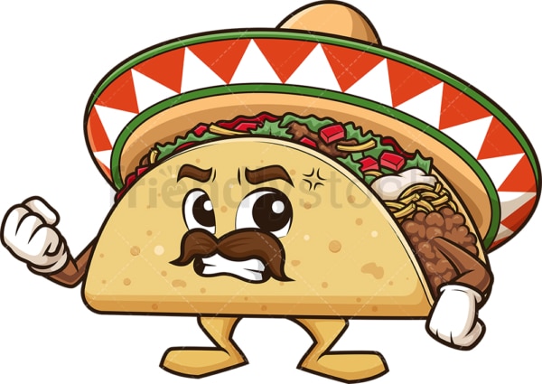 Angry mexican taco. PNG - JPG and vector EPS (infinitely scalable).