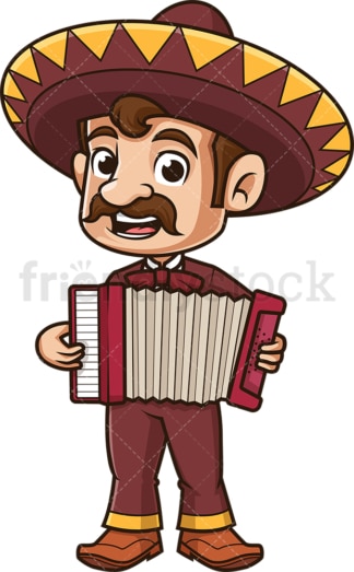 Mexican mariachi playing accordion. PNG - JPG and vector EPS (infinitely scalable).