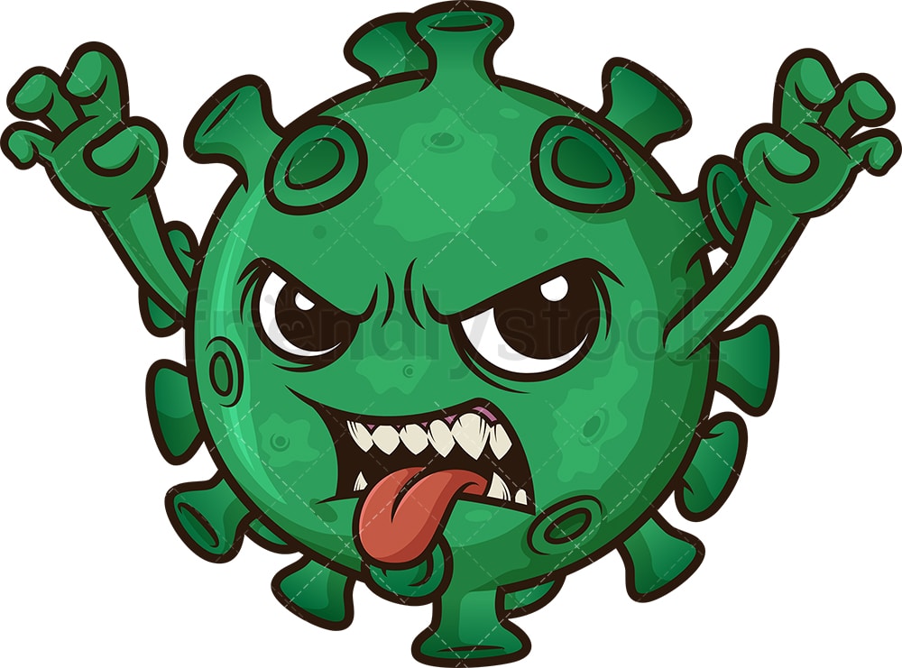 Scary Coronavirus Cartoon Vector Clipart  FriendlyStock