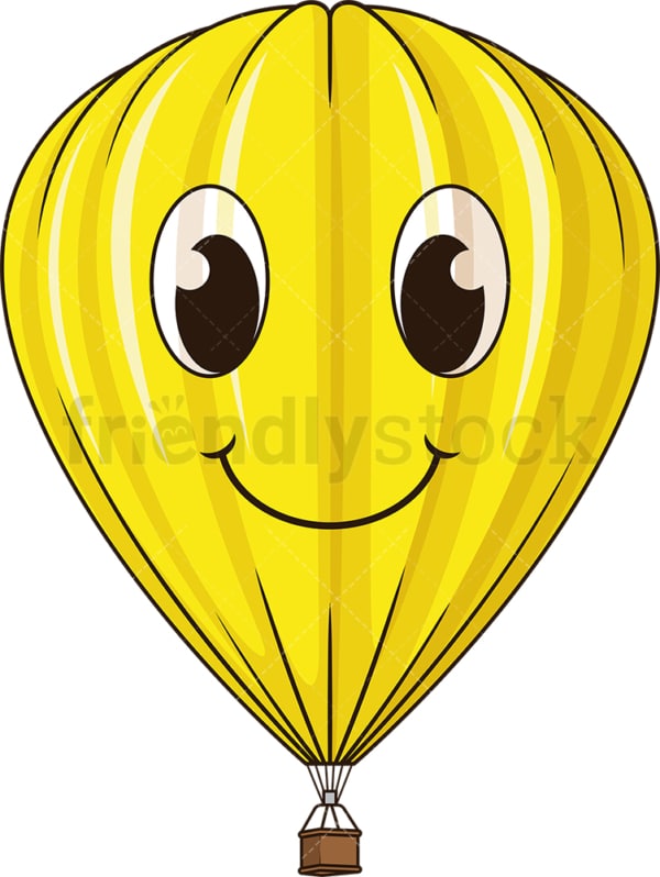 Yellow hot air balloon. PNG - JPG and vector EPS (infinitely scalable).