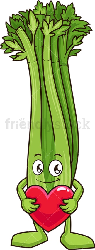 Celery holding heart. PNG - JPG and vector EPS (infinitely scalable).
