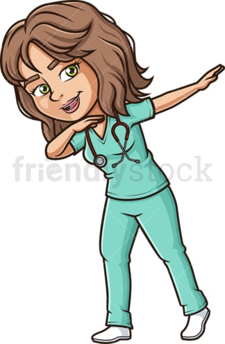 Dabbing nurse. PNG - JPG and vector EPS file formats (infinitely scalable). Image isolated on transparent background.