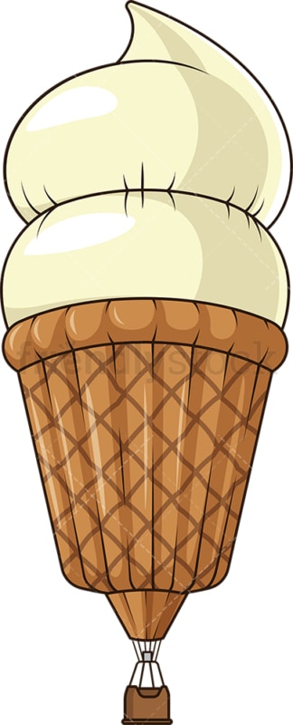 Ice cream cone hot air balloon. PNG - JPG and vector EPS (infinitely scalable).