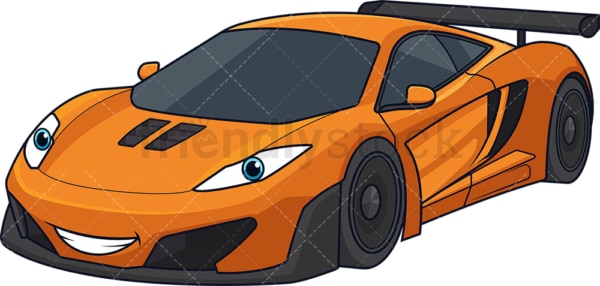 オレンジスポーツレーシングカー漫画クリップアートベクトル Friendlystock