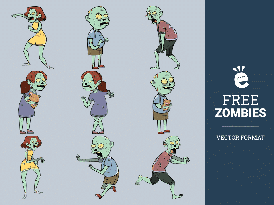 Creepy Zombies - Free Vector Graphics