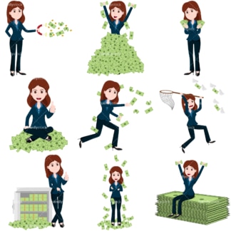 Money collection #2 lana. PNG - JPG and vector EPS file formats (infinitely scalable). Images isolated on transparent background.
