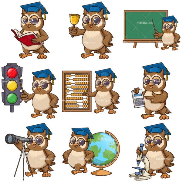 フクロウの先生のマスコットキャラクター Friendlystock