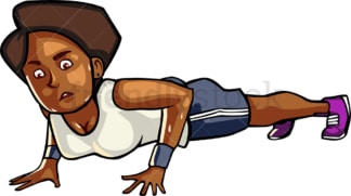 A blAck womAn doing push-ups. PNG - JPG and vector EPS file formats (infinitely scalable). Image isolated on transparent background.