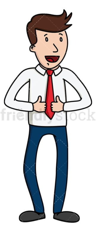 Businessman giving two thumbs up signs. PNG - JPG and vector EPS file formats (infinitely scalable). Image isolated on transparent background.