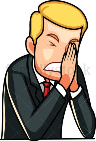 Businessman in despair. PNG - JPG and vector EPS file formats (infinitely scalable). Image isolated on transparent background.