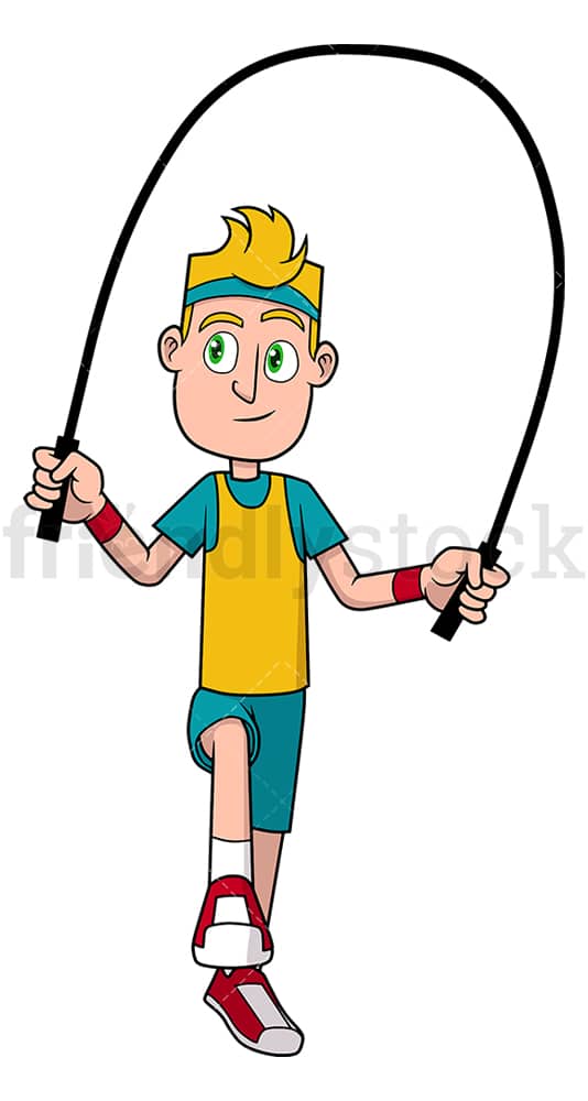 Man jumping the rope. PNG - JPG and vector EPS file formats (infinitely scalable). Image isolated on transparent background.