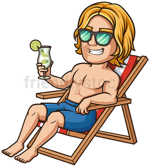 Young man sunbathes. PNG - JPG and vector EPS (infinitely scalable).