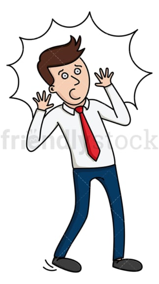 Business man taken by surprise. PNG - JPG and vector EPS file formats (infinitely scalable). Image isolated on transparent background.