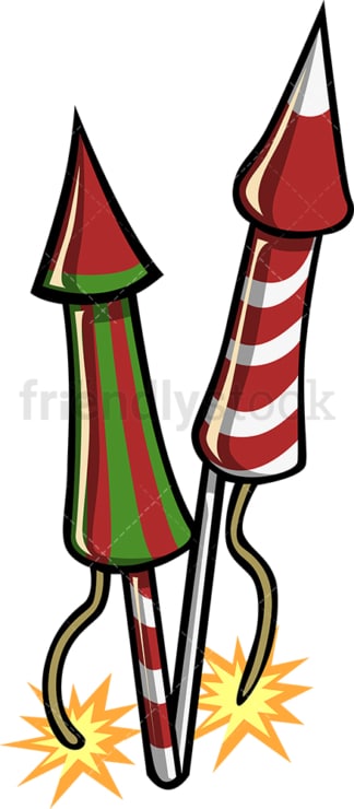Christmas fire crackers. PNG - JPG and vector EPS file formats (infinitely scalable). Image isolated on transparent background.