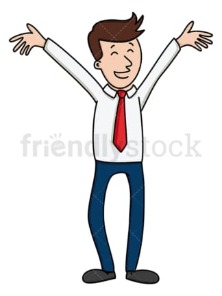 Businessman beaming with joy. PNG - JPG and vector EPS file formats (infinitely scalable). Image isolated on transparent background.