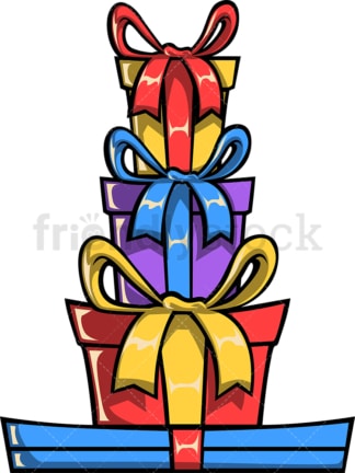 Stacked gift boxes. PNG - JPG and vector EPS file formats (infinitely scalable). Image isolated on transparent background.