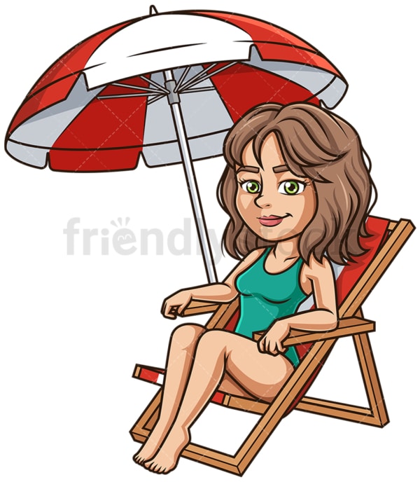 Hispanic woman at the beach. PNG - JPG and vector EPS (infinitely scalable).