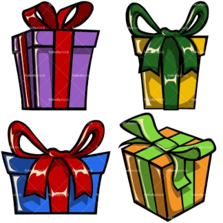 Wrapped gift boxes. PNG - JPG and vector EPS file formats (infinitely scalable). Image isolated on transparent background.