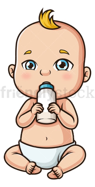 Baby boy drinking bottle milk. PNG - JPG and vector EPS (infinitely scalable).