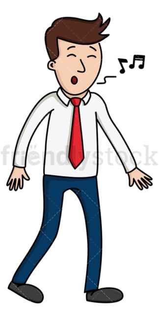 Businessman whistling a happy tune. PNG - JPG and vector EPS file formats (infinitely scalable). Image isolated on transparent background.