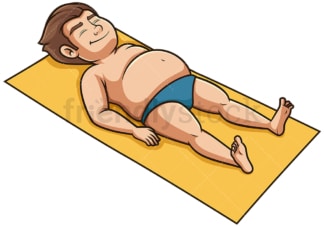 Chubby man sunbathing. PNG - JPG and vector EPS (infinitely scalable).