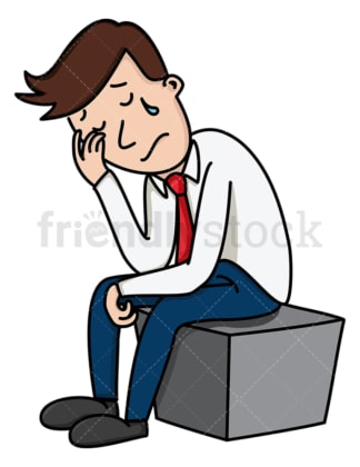 Crying businessman. PNG - JPG and vector EPS file formats (infinitely scalable). Image isolated on transparent background.
