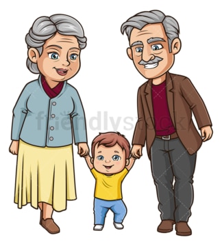 Grandparents with grandchild. PNG - JPG and vector EPS (infinitely scalable).