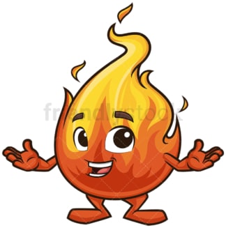 Happy fire mascot. PNG - JPG and vector EPS (infinitely scalable).