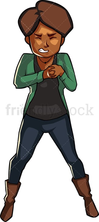 Black woman having heart attack. PNG - JPG and vector EPS file formats (infinitely scalable). Image isolated on transparent background.