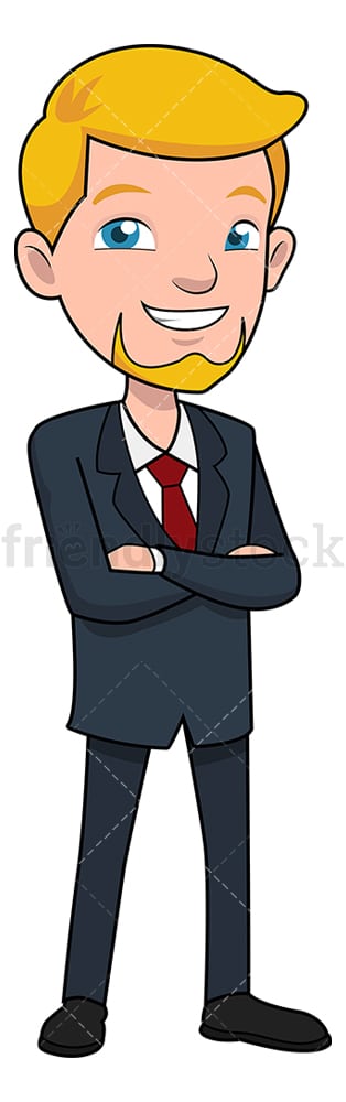 Businessman striking an authoritative pose. PNG - JPG and vector EPS file formats (infinitely scalable). Image isolated on transparent background.