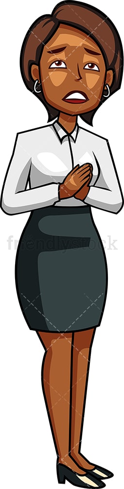 Businesswoman turning to god. PNG - JPG and vector EPS file formats (infinitely scalable). Image isolated on transparent background.