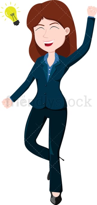 Businesswoman who's just come up with an idea. PNG - JPG and vector EPS file formats (infinitely scalable). Image isolated on transparent background.