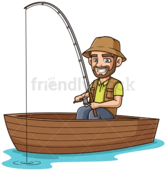 Guy on a boat fishing. PNG - JPG and vector EPS (infinitely scalable).