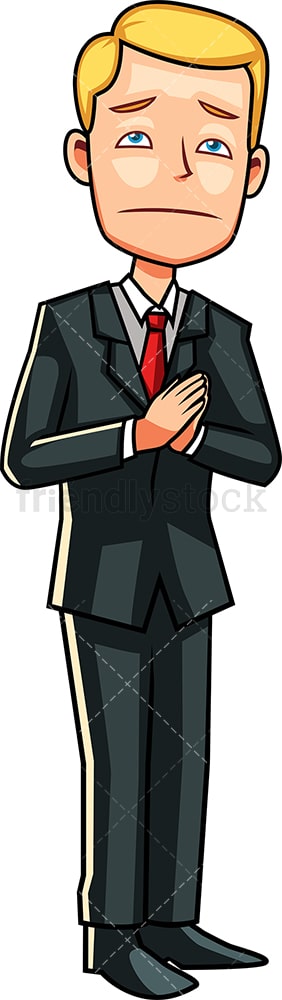 Helpless businessman. PNG - JPG and vector EPS file formats (infinitely scalable). Image isolated on transparent background.