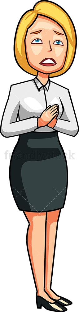 Helpless businesswoman. PNG - JPG and vector EPS file formats (infinitely scalable). Image isolated on transparent background.