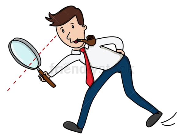 Man looking through magnifying glass. PNG - JPG and vector EPS (infinitely scalable).