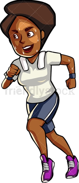 A blAck womAn jogging. PNG - JPG and vector EPS file formats (infinitely scalable). Image isolated on transparent background.