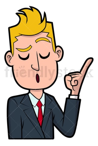 Businessman saying something important. PNG - JPG and vector EPS file formats (infinitely scalable). Image isolated on transparent background.